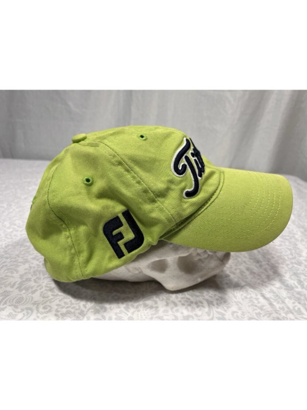 Men’s Titleist Golf Hat Lime Green Foot Joy FJ Strap Back Adjustable Cotton - Picture 6 of 11